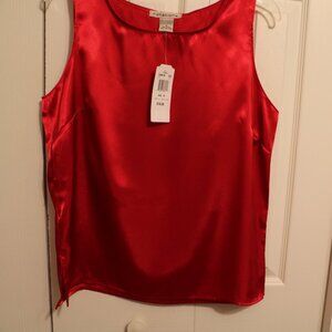 Notations Women's Red Shiny Tank Top Size M NWT